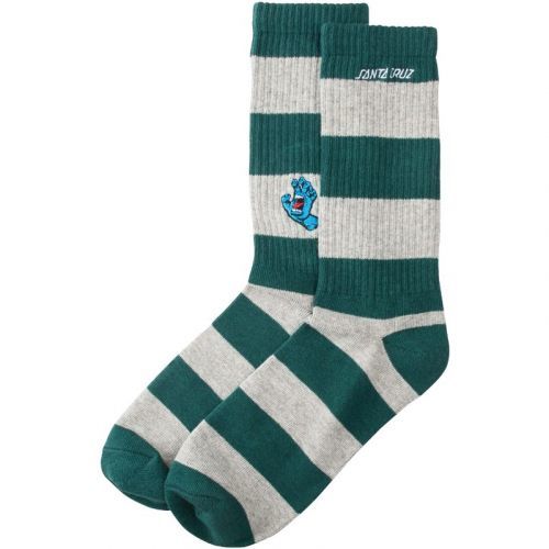 ponožky SANTA CRUZ - Screaming Mini Hand Stripe Sck Evergreen/Athletic Heather (EVERGREEN-ATHLETIC H