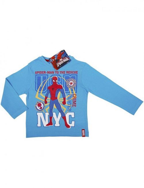 Spiderman modré tričko s dlouhým rukávem