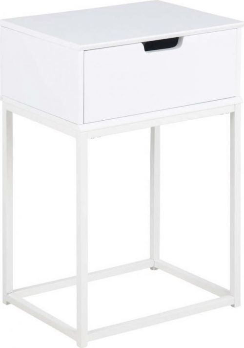 Bílý noční stolek Actona Mitra, 40 x 30 cm