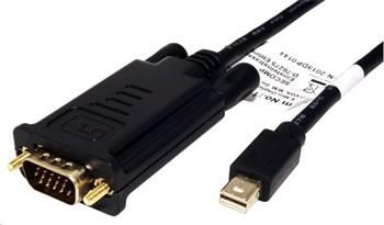 Kabel DisplayPort - VGA, miniDP(M) -> MD15HD, 1m, černý