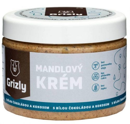 GRIZLY Mandlové máslo s bílou čokoládou a kokosem 500g