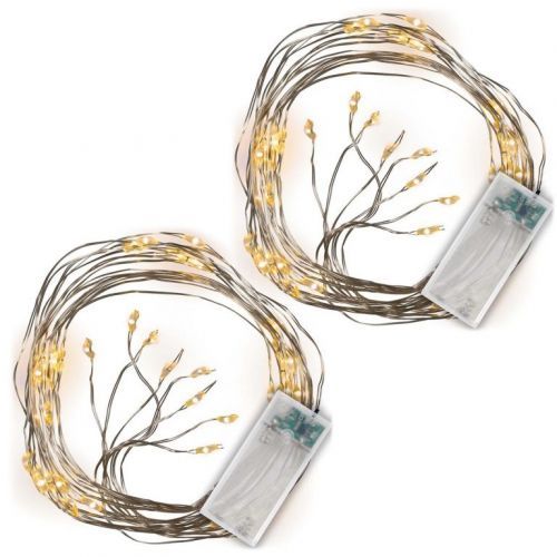 Vánoční světelný drát MINI LED, 2 ks, teple bílá, 48 LED