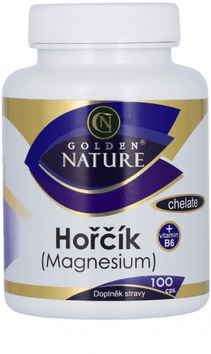 Golden Nature Magnesium (Hořčík) Chelate + Vitamin B6 100 tablet