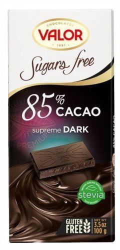 Valor Čokoláda bez cukru 85 % 100g