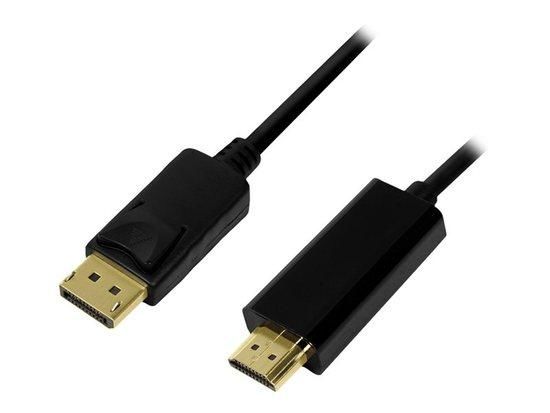 LOGILINK - DisplayPort cable, DP 1.2 to HDMI 1.4, black, 5m