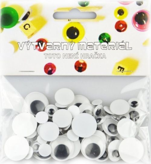 SMT Dekorační oči - černobílé - 75 ks - EYE732