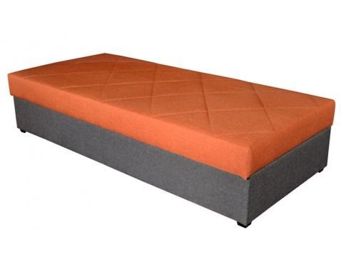 Postel Ormea 88x202 cm, šedá/oranžová látka