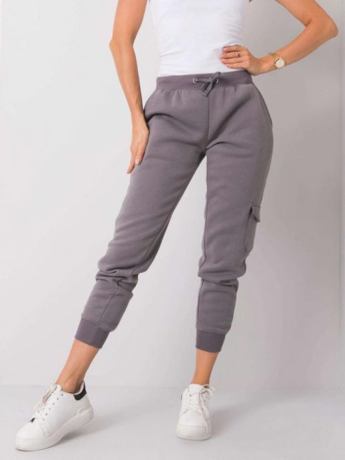 ŠEDÉ DÁMSKÉ TEPLÁKY S KAPSOU TW-DR-G35.20P-GRAY Velikost: M