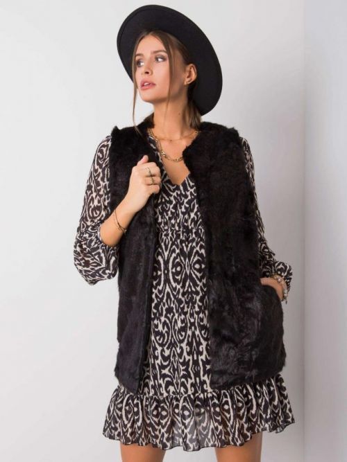 ČERNÁ DÁMSKÁ TEDDY VESTA AT-KZ-4102-1.20P-BLACK Velikost: M/L