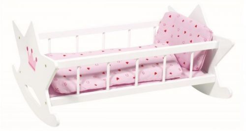 Goki dřevěná kolébka pro panenky s peřinkami Doll cradle