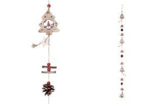 Autronic Girlanda s dřevěnými vánočními dekoracemi, stromečky a šišky KLA528