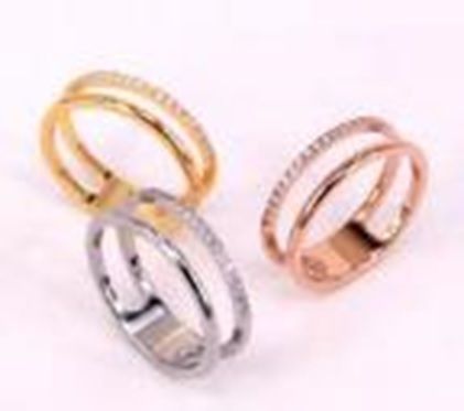 Troli Dvojitý minimalistický prsten z oceli Gold 50 mm