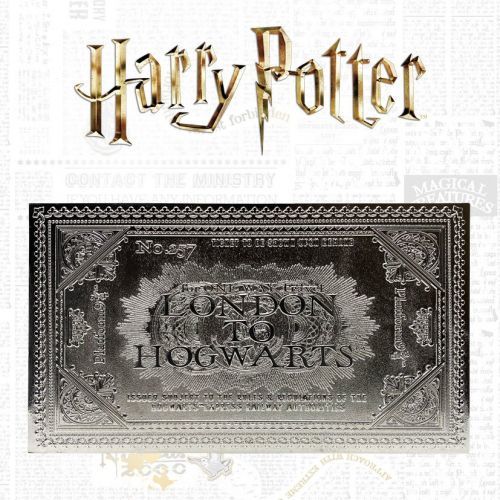 FaNaTtik | Harry Potter - Replika Hogwarts Train Ticket (Silver Plated) Limited Edition