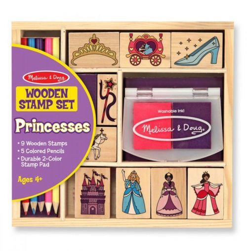 Melissa & Doug - sada dřevěných razítek Princezna Princess stamp set