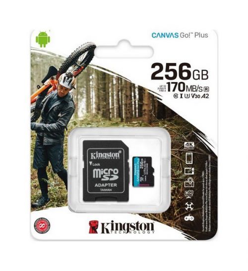 Paměťová karta Kingston 256 GB Class 10 SDXC Canvas Go Plus 54212