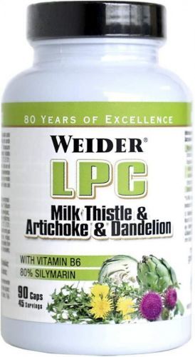 Weider LPC Milk Thistle & Artichoke & Dandelion 90 kapslí, extrakty ze semen ostropestřece, pampelišky a artyčoku