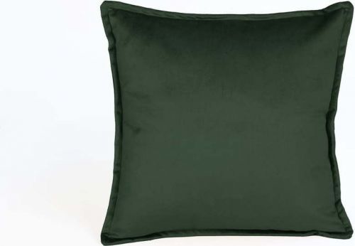 Tmavě zelený sametový polštář Velvet Atelier Tercio, 45 x 45 cm