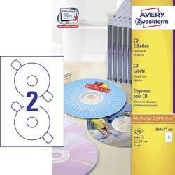 Avery-Zweckform L6043-100 šítek na CD/DVD Ø 117 mm, papír, bílá, 200 ks, permanentní , inkoust, laser