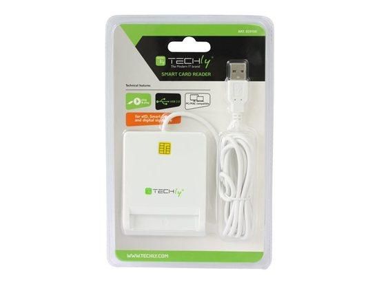 Techly Kompaktní čtečka USB 2.0 Smart karet, bílá, 029150