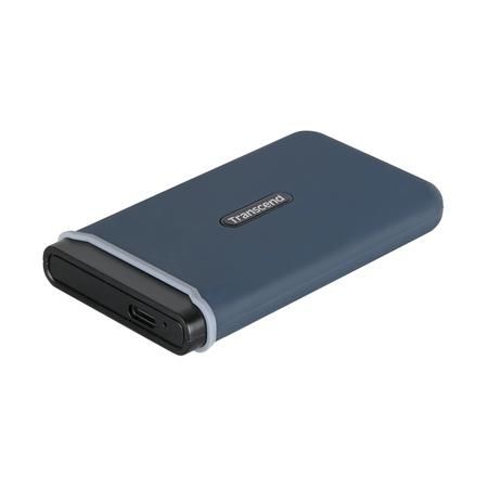 Transcend ESD370C 500GB USB 3.1 Gen2 (USB-C) Externí Anti-Shock SSD disk (3D TLC), 1050MB/R, 950MB/W, modrý, TS500GESD370C