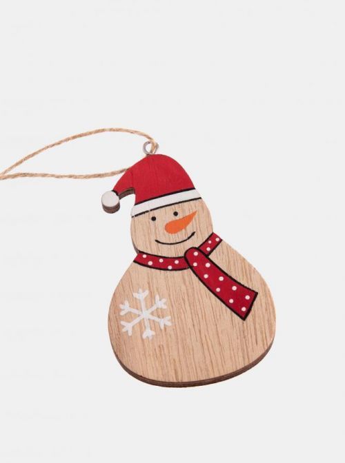 Hnědá dřevěná závěsná vánoční dekorace Dakls