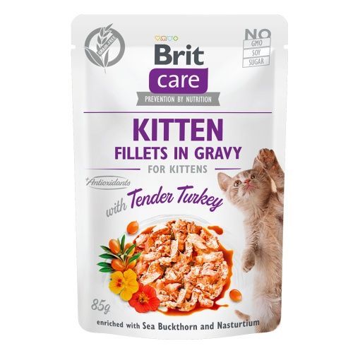 BRIT CARE Cat Fillets Gravy Kitten Tender Turkey 85g