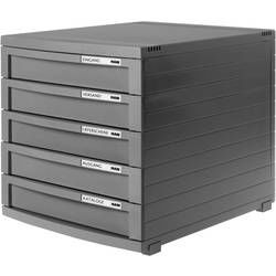 HAN 1505-191 box se zásuvkami, tmavě šedá , DIN A4, DIN B4 , DIN C4 , Počet zásuvek: 5