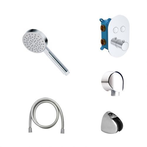 MEREO Vanový set s termostatickou podomítkovou baterií, 2-cestná + spchový set CB60106TB5