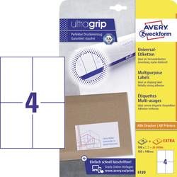 Avery-Zweckform 6120 etikety 105 x 148 mm papír bílá 120 ks permanentní univerzální etikety inkoust, laser, kopie 30 Sheet A4
