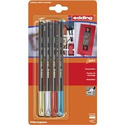 Edding fix E-1200 4-1200-4-1999 zlatá, stříbrná, červená (metalíza), zelená (metalíza) 1 mm, 3 mm 4 ks