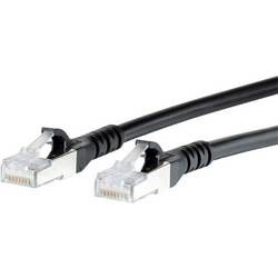 Síťový kabel RJ45 Metz Connect 1308457000-E, CAT 6A, S/FTP, 7.00 m, černá