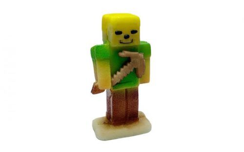 Alex z Minecraft - zelený stavitel s krumpáčem - marcipánová figurka - Frischmann