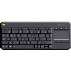 Klávesnice Logitech Wireless K400 Plus, integrovaný touchpad, tlačítka myši, černá