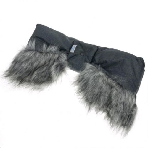 Rukávník na kočárek 2v1 New Baby s kožešinkou graphite