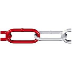Řetěz z kruhové oceli červená, bílá ocel pozinkované dörner + helmer 171930 15 m