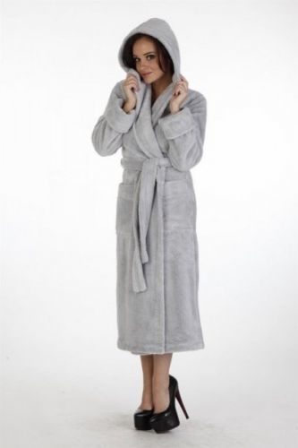 De Lafense 807 Dlouhý kapuce Dámský župan M malinová