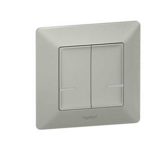 Legrand Valena Life with Netatmo bezdrátový spínač dvojitý hliník 752387