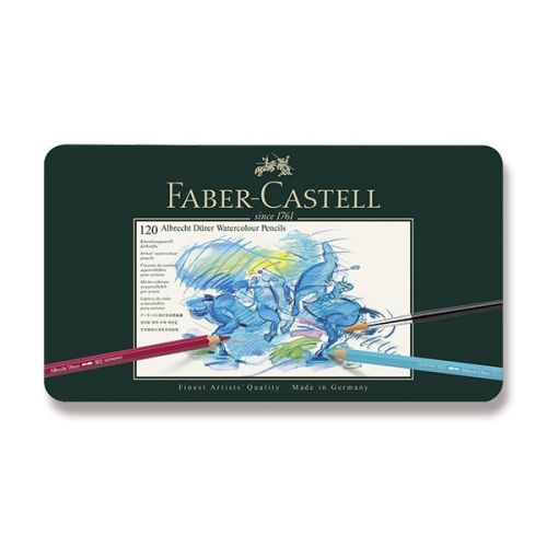 Akvarelové pastelky Faber-Castell Albrecht Dürer plechová krabička, 120 barev