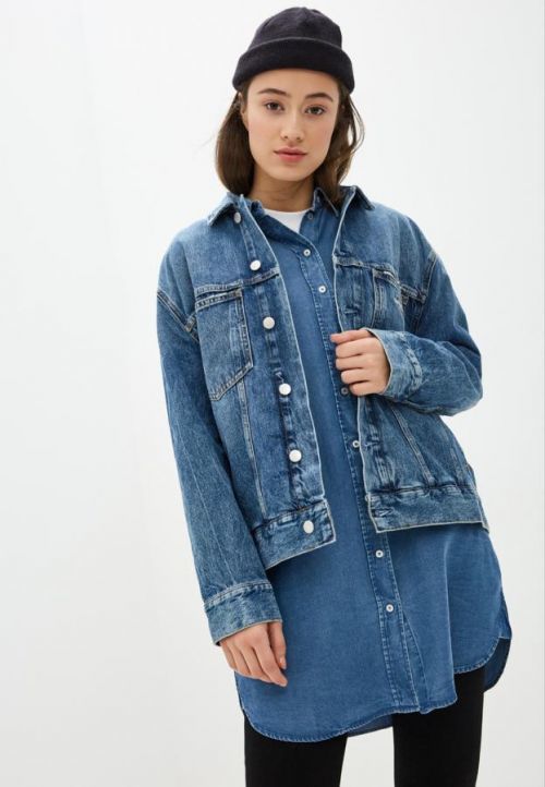 Calvin Klein dámská modrá džínová bunda