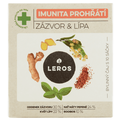 Leros Imunita prohřátí zázvor & lípa bylinný čaj aromatizovaný 10 x 2g (20g)