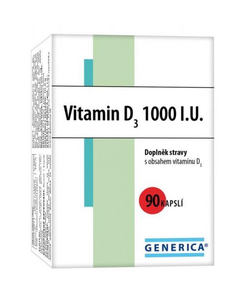 Generica Vitamin D3 1000 I.U.90 kapslí
