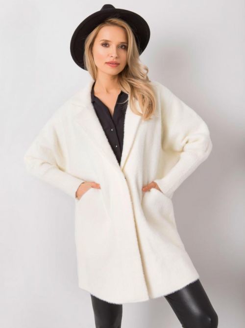 SMETANOVÝ DÁMSKÝ KABÁT MBM-PL-1517.00P-ECRU Velikost: univerzální