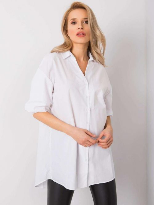 BÍLÁ OVERSIZE DÁMSKÁ KOŠILE 217-KS-24438.70-WHITE Velikost: S