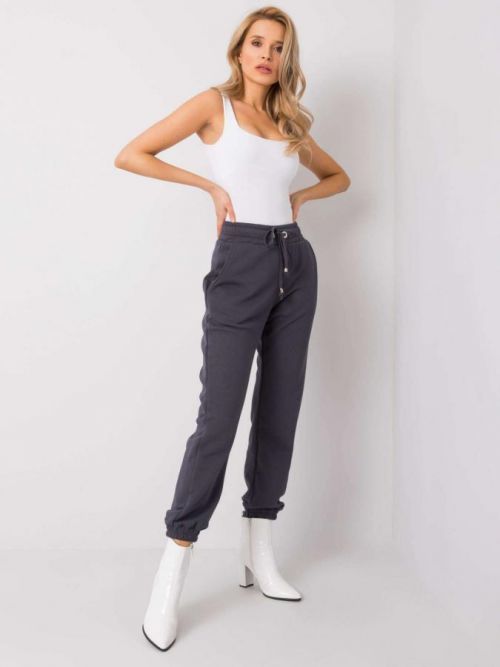 TMAVĚ ŠEDÉ DÁMSKÉ TEPLÁKY RV-DR-6120.03P-GRAY Velikost: S