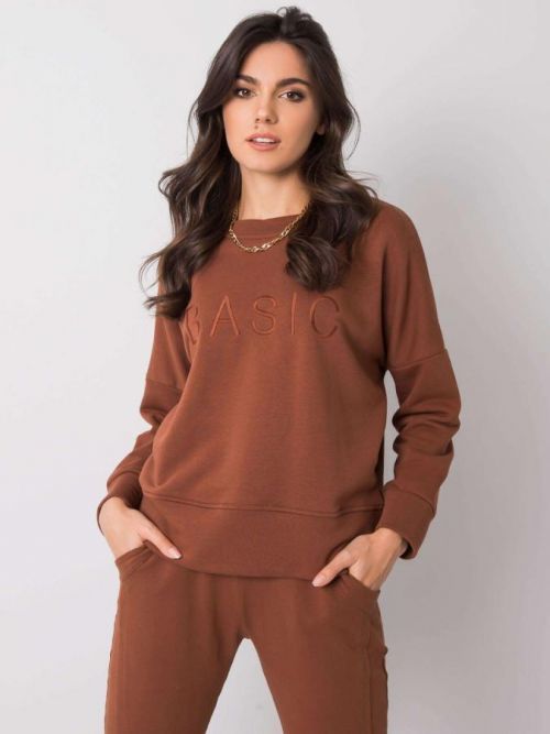 HNĚDÁ MIKINA BASIC RV-BL-6080.19-BROWN Velikost: S/M
