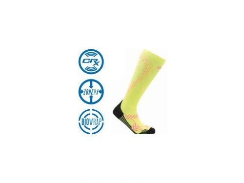 Ponožky kompresní dámské ZOOT ULTRA 2.0 CRx SOCK safety yellow/pink glow - velikost 40
