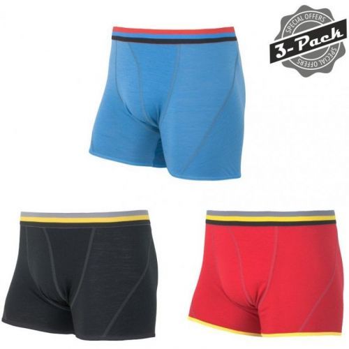 Trenky Sensor Merino Active 3-Pack - pánské, černá, červená, modrá - velikost 2XL