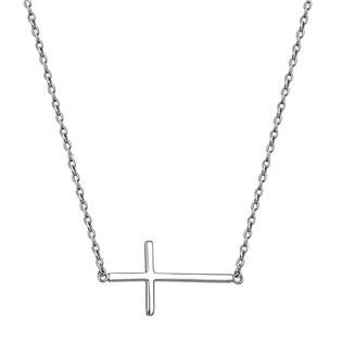 NUBIS® Stříbrný řetízek s křížkem, délka 48 cm - NB-2133-48