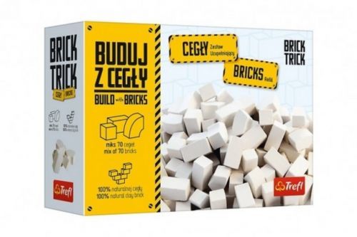 Stavějte z cihel náhradní cihličky bílé 70ks ke stavebnici Brick Trick v krabici 20,5x14,5x6cm