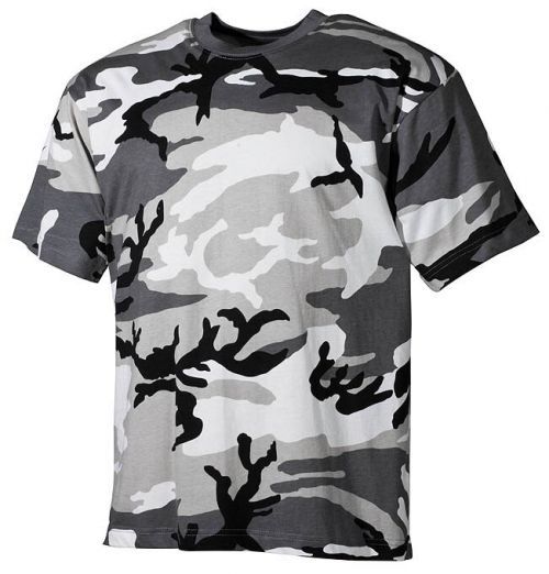 Bavlněné tričko US army MFH® s krátkým rukávem - urban (Barva: Urban, Velikost: L)